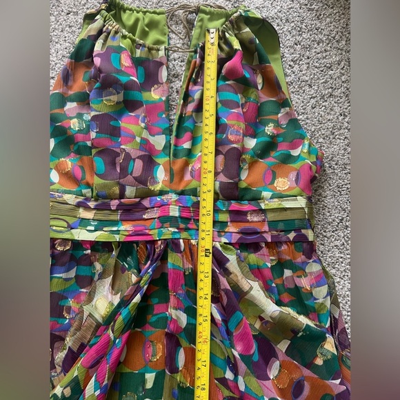 Nicole Miller Collection Multicolor Silk Blend Dress Halter Neck In Size 8 - Picture 11 of 13